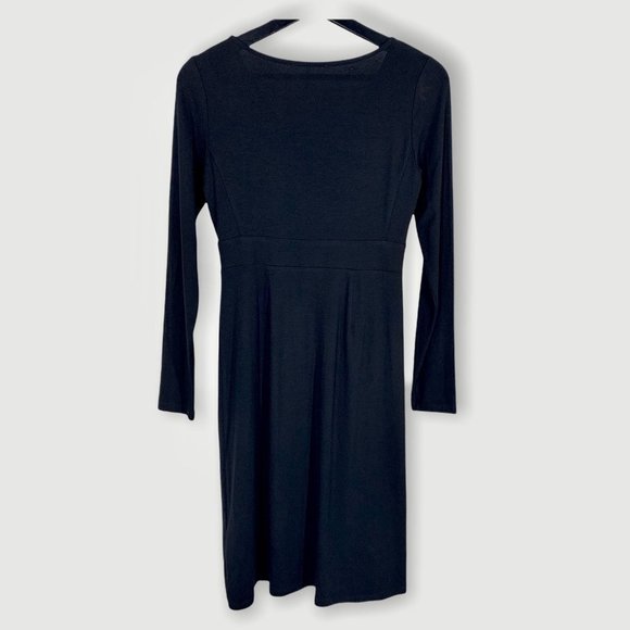 Eileen Fisher Black Long Sleeve Fit Flare Casual Dress Small Petite - Picture 3 of 12